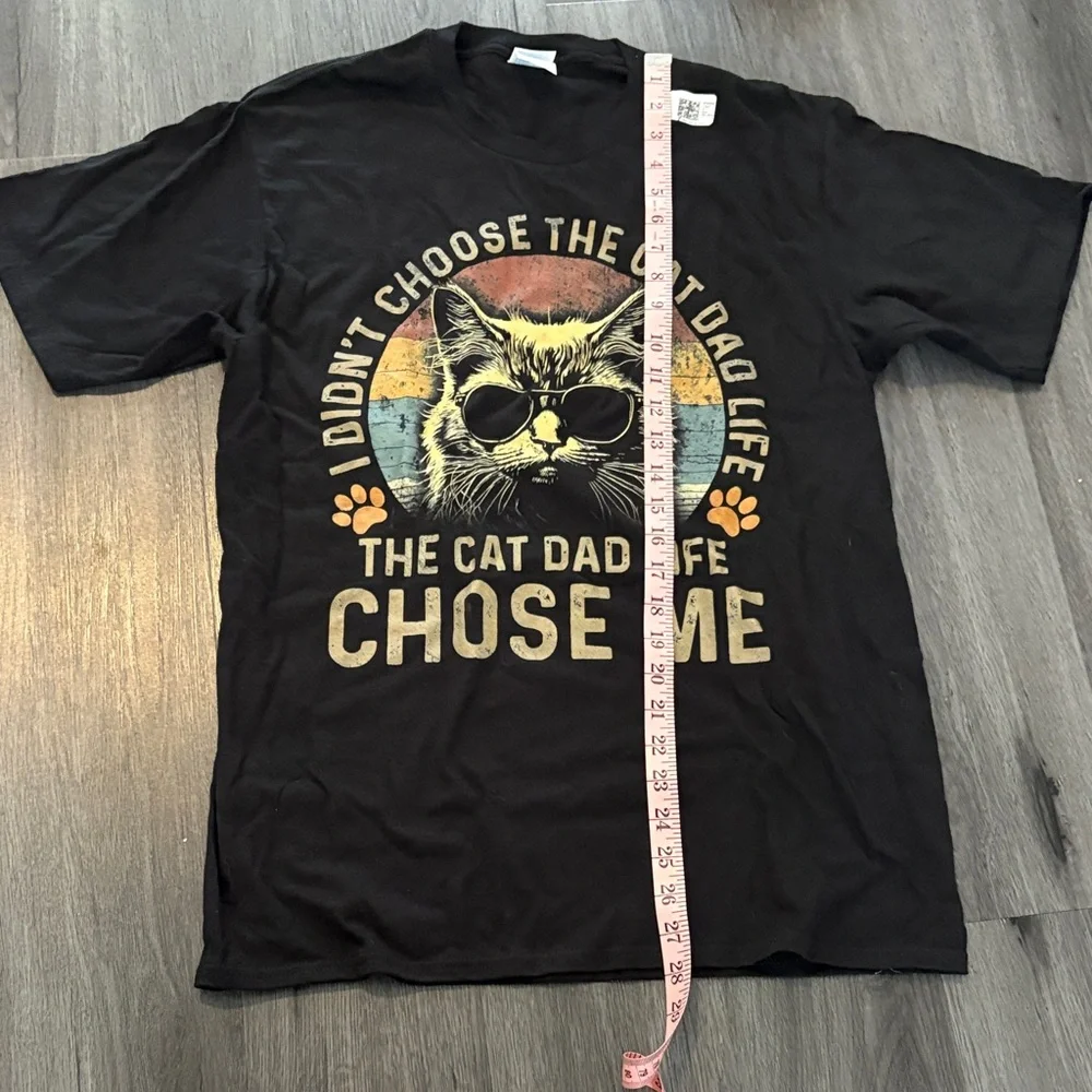 NWT Port and Company Black and Orange Cat Aviator Tee